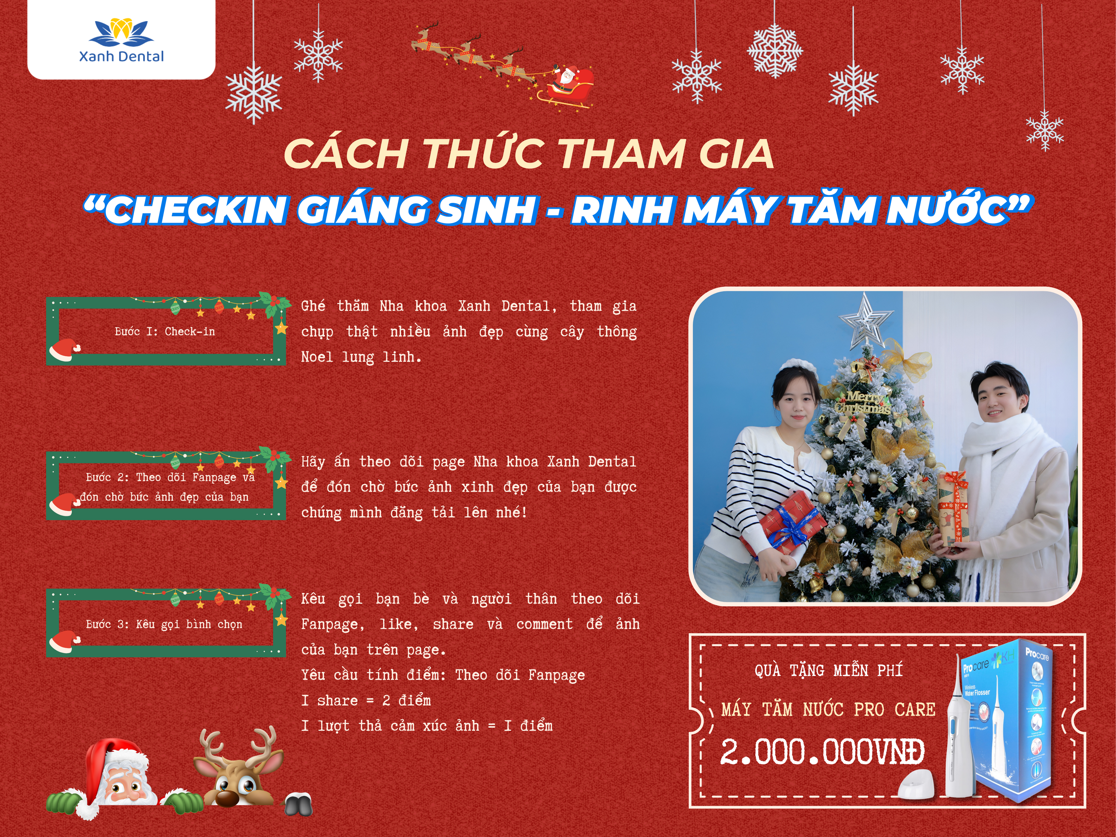 Cách thức tham gia "Check-in Giáng sinh - Rinh máy tăm nước"