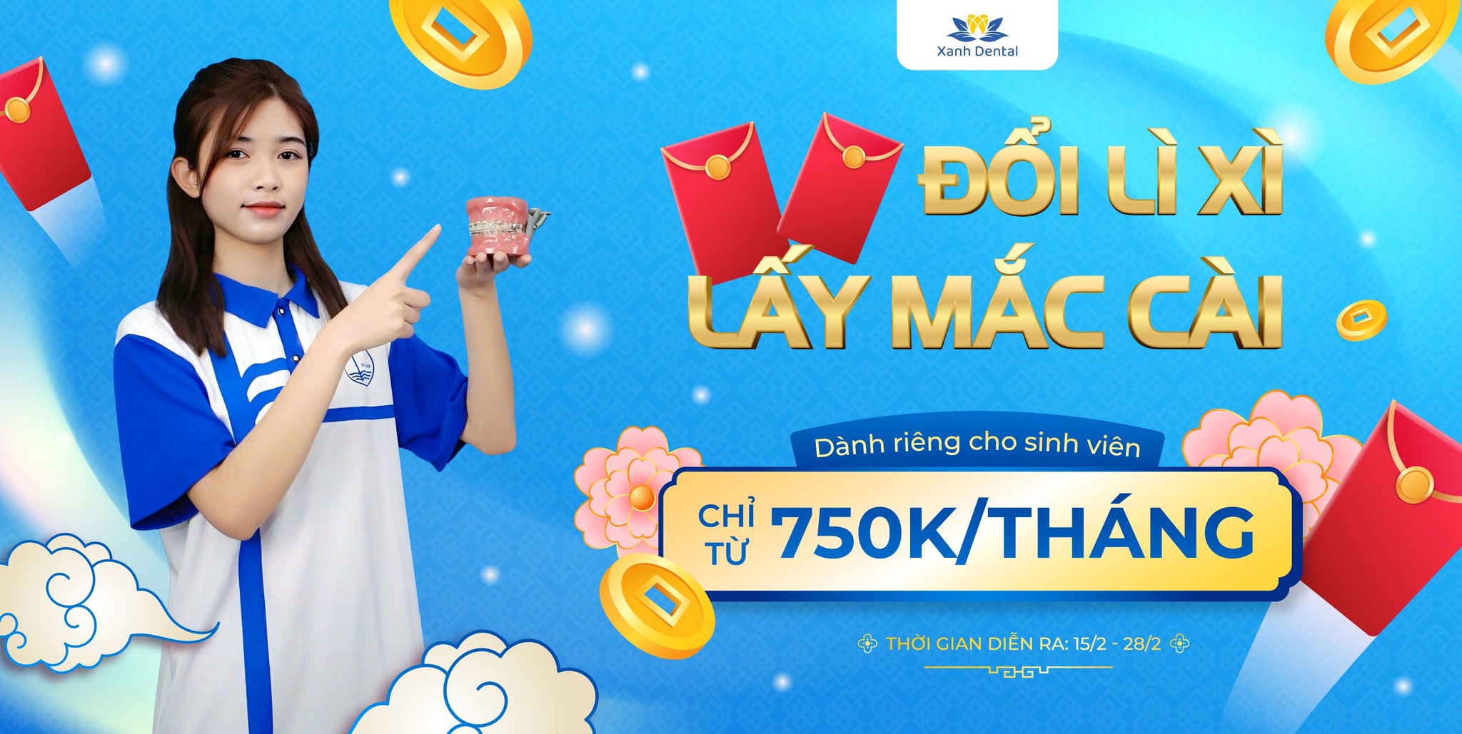 Đổi lì xì lấy mắc cài - Niềng răng sinh viên siêu ưu đãi